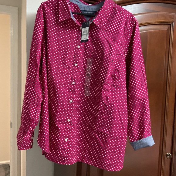 Tommy Hilfiger Red and White Polka Dot Shirt - Picture 1 of 1